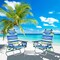 Costway 2-Pack Folding Backpack Beach Chair Table Set 5-Position Outdoor Reclining Chair Blue/Navy/Pink/Pattern/Flower/Yellow